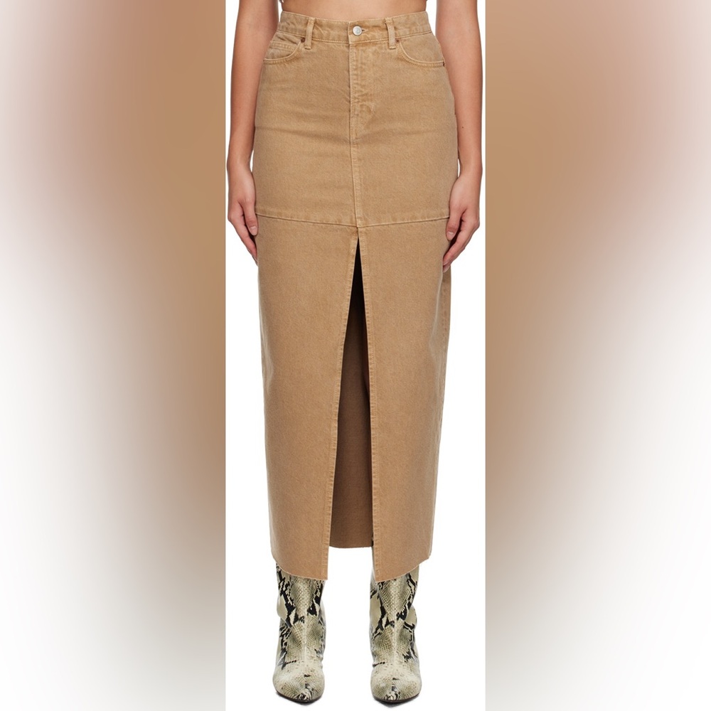 Reformation Tazz Maxi Denim Skirt in Vintage Marzipan